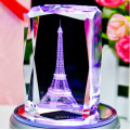 K9 Crystal 3D Laser Grabado Cristal de la Torre Eiffel